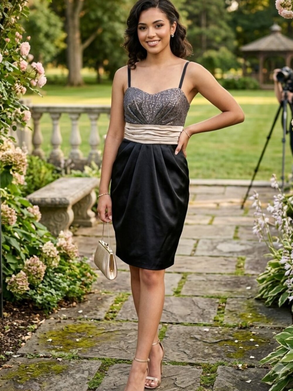 Mini Formal Dress with Back Bow, Size 7
